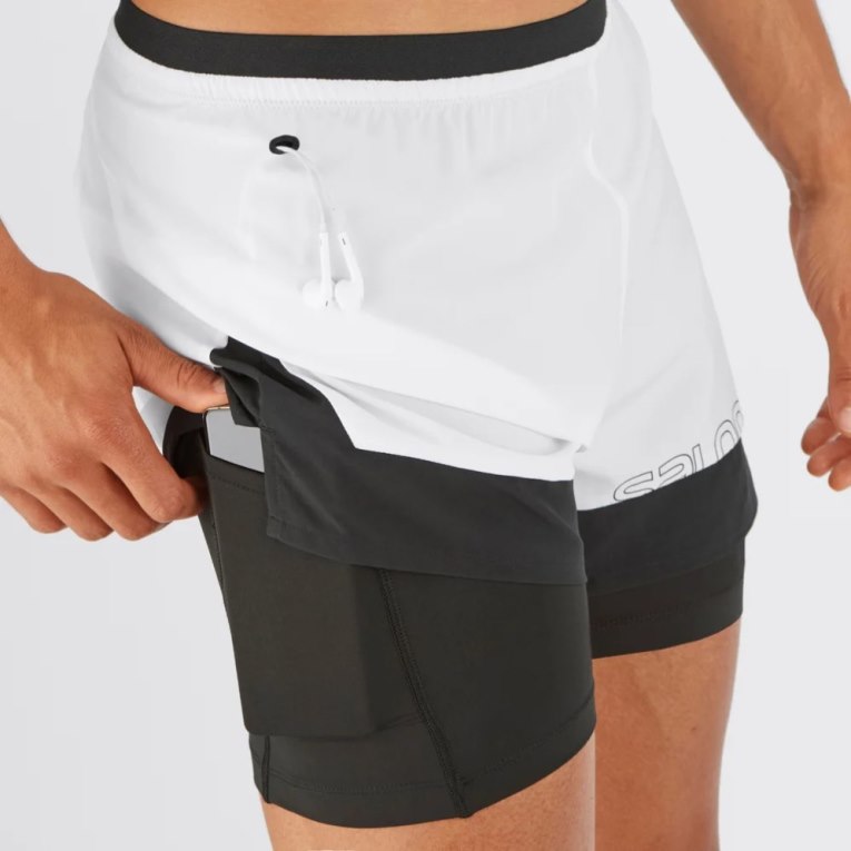 White Salomon Cross 2in1 Men's Shorts | IE OL4235